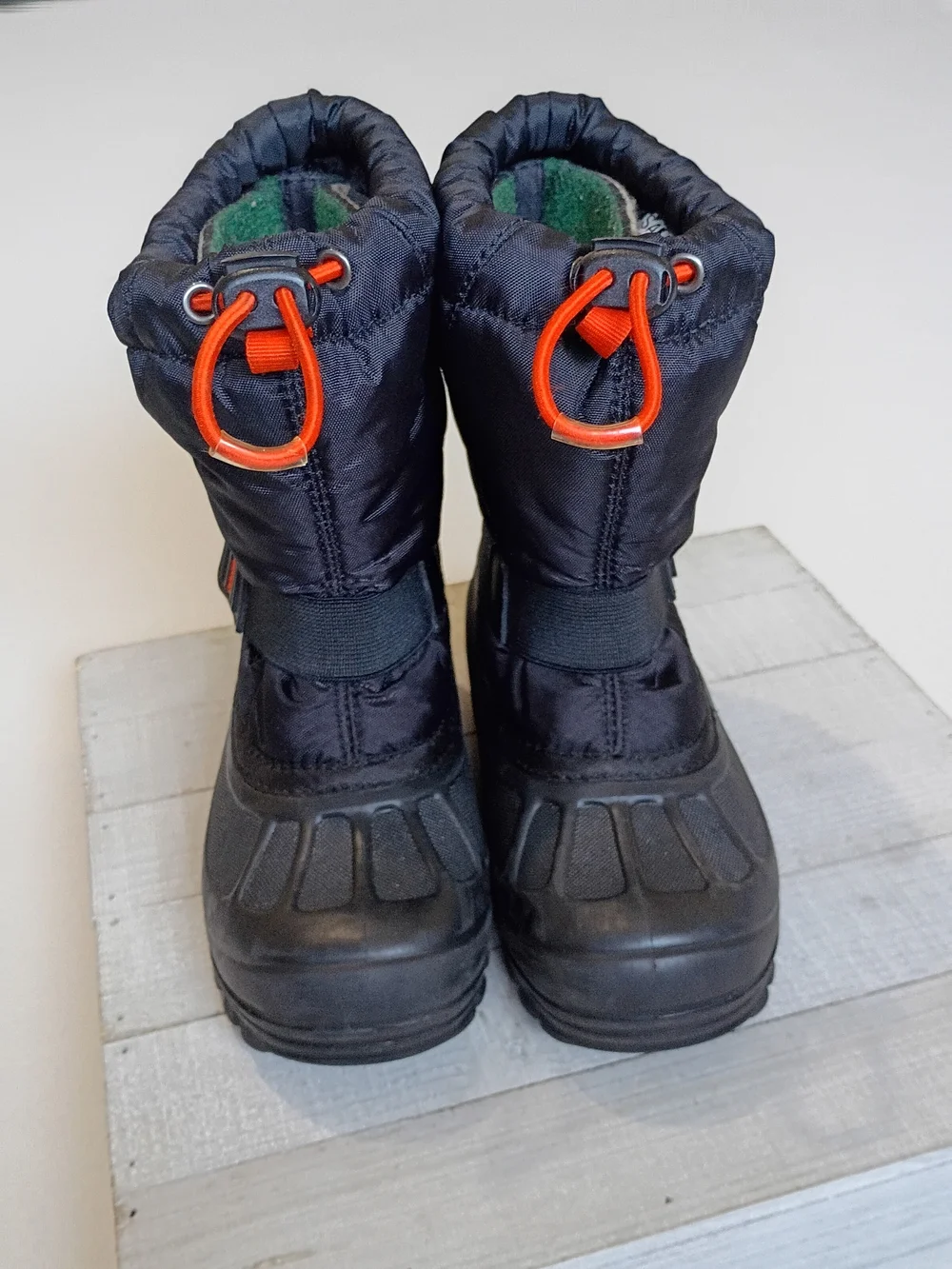 SOREL Kids Flurry Waterproof Winter Snow Boots Black Orange Red Size 12